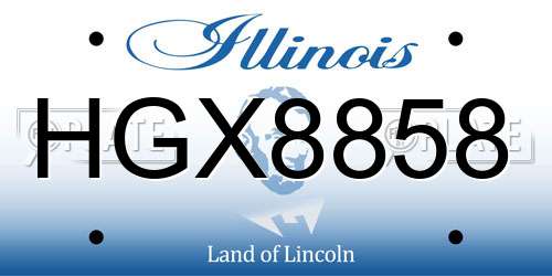 HGX8858 Illinois License Plate