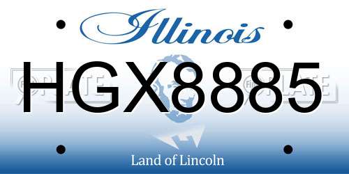 HGX8885 Illinois License Plate