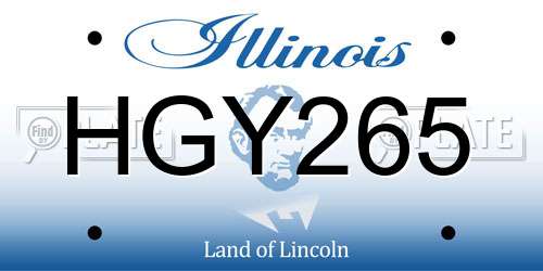 HGY265 Illinois License Plate