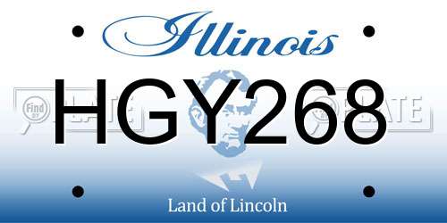 HGY268 Illinois License Plate