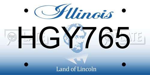 HGY765 Illinois License Plate
