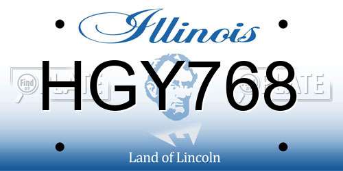 HGY768 Illinois License Plate