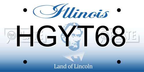 HGYT68 Illinois License Plate