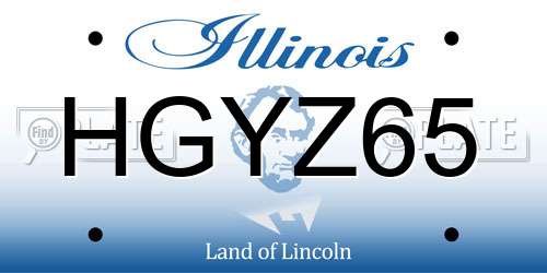 HGYZ65 Illinois License Plate