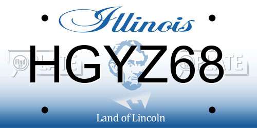 HGYZ68 Illinois License Plate