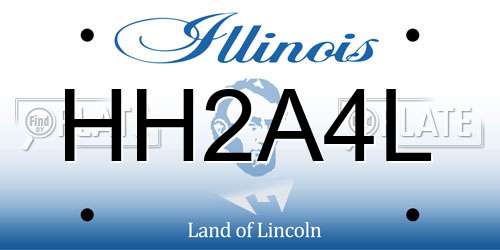 HH2A4L Illinois License Plate