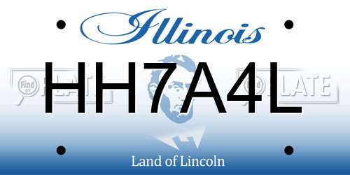 HH7A4L Illinois License Plate
