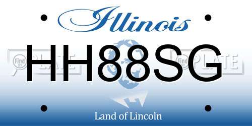 HH88SG Illinois License Plate