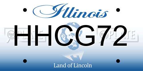HHCG72 Illinois License Plate
