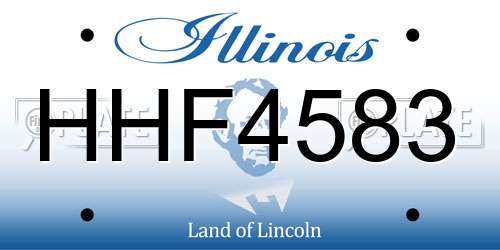 HHF4583 Illinois License Plate