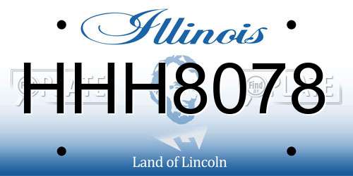 HHH8078 Illinois License Plate