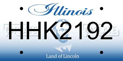 HHK2192 Illinois License Plate