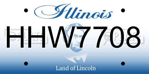 HHW7708 Illinois License Plate