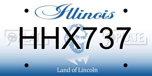 HHX737 Illinois License Plate
