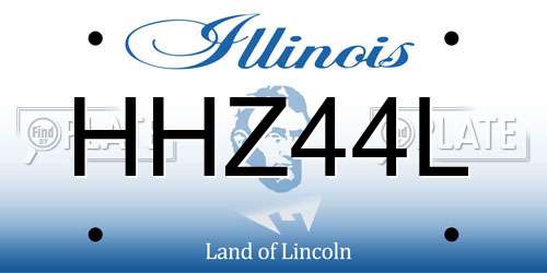 HHZ44L Illinois License Plate