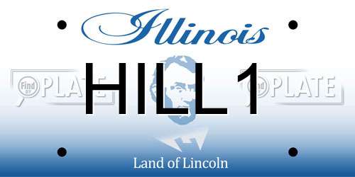 HILL1 Illinois License Plate