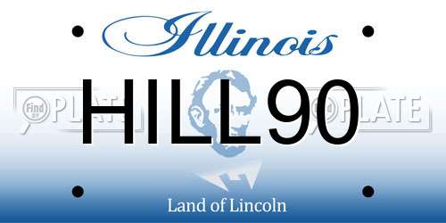HILL90 Illinois License Plate