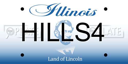 HILLS4 Illinois License Plate