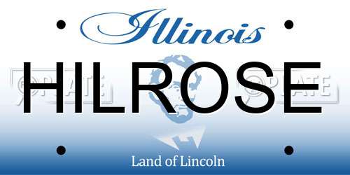 HILROSE Illinois License Plate