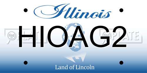 HIOAG2 Illinois License Plate