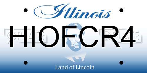 HIOFCR4 Illinois License Plate