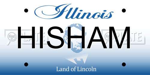 HISHAM Illinois License Plate