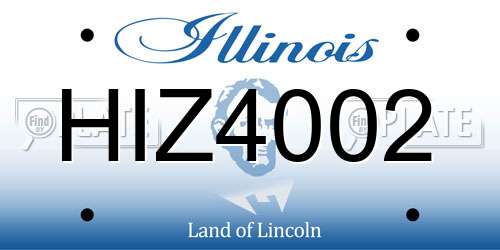 HIZ4002 Illinois License Plate