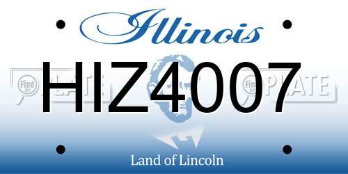 HIZ4007 Illinois License Plate