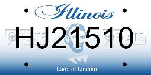 HJ21510 Illinois License Plate