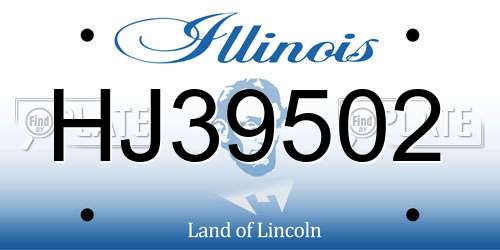 HJ39502 Illinois License Plate