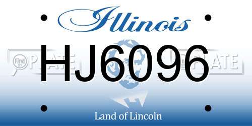HJ6096 Illinois License Plate