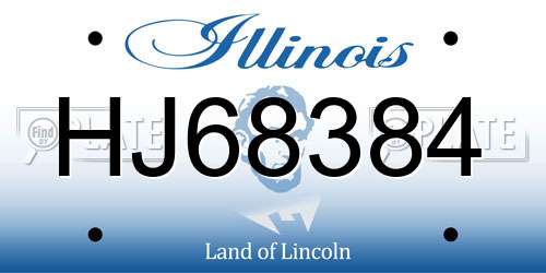 HJ68384 Illinois License Plate