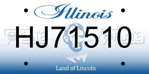 HJ71510 Illinois License Plate