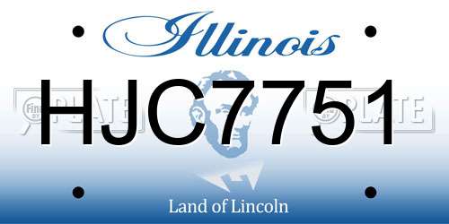 HJC7751 Illinois License Plate