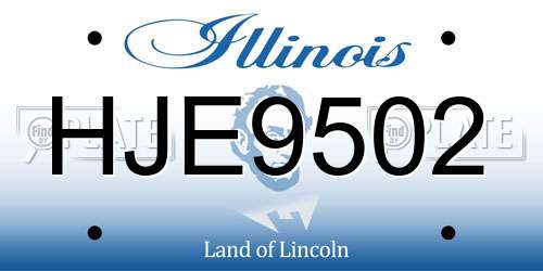 HJE9502 Illinois License Plate