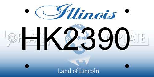 HK2390 Illinois License Plate