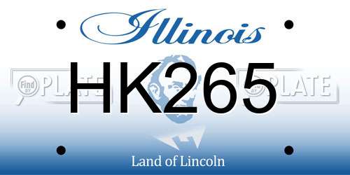 HK265 Illinois License Plate