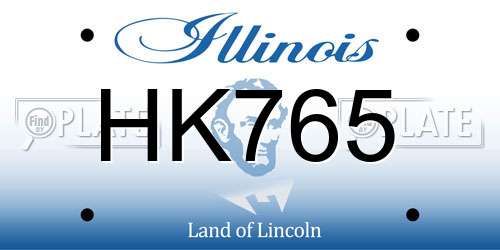 HK765 Illinois License Plate