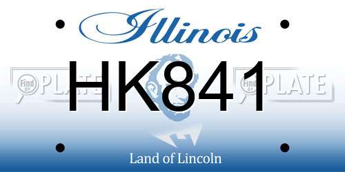 HK841 Illinois License Plate
