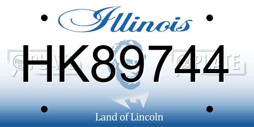HK89744 Illinois License Plate