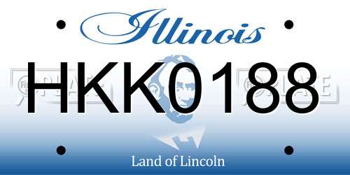 HKK0188 Illinois License Plate