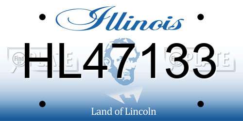 HL47133 Illinois License Plate