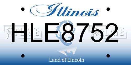HLE8752 Illinois License Plate