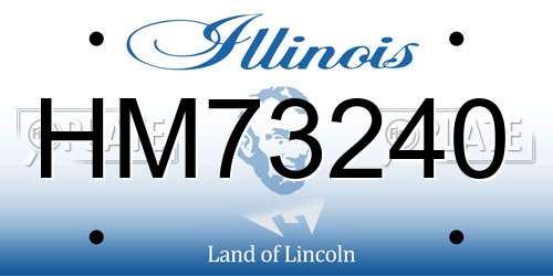 HM73240 Illinois License Plate