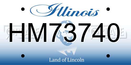 HM73740 Illinois License Plate