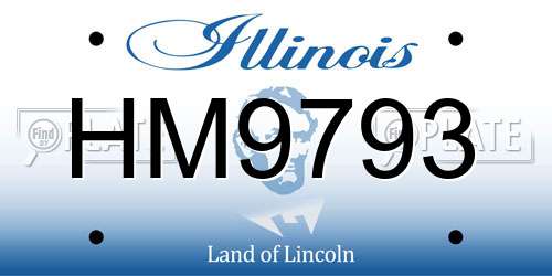 HM9793 Illinois License Plate