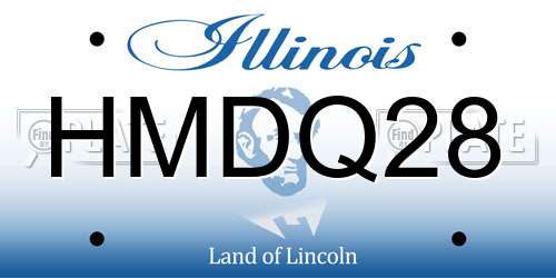 HMDQ28 Illinois License Plate