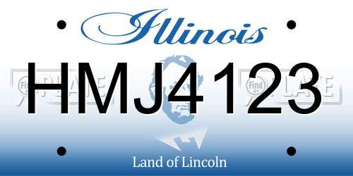 HMJ4123 Illinois License Plate