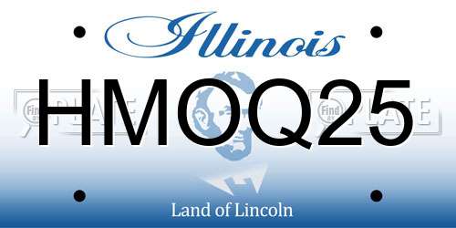HMOQ25 Illinois License Plate
