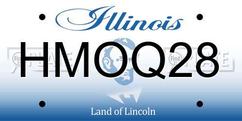 HMOQ28 Illinois License Plate